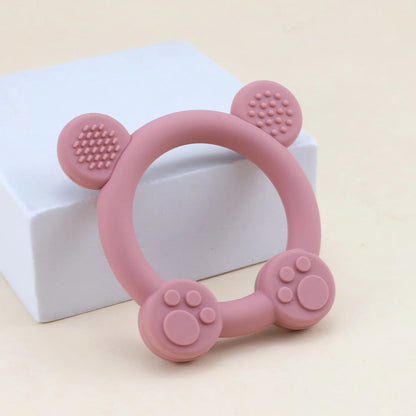 Silicone Bear Teething Ring Is Easy to Grip and Can Help Soothe Teething Teeth