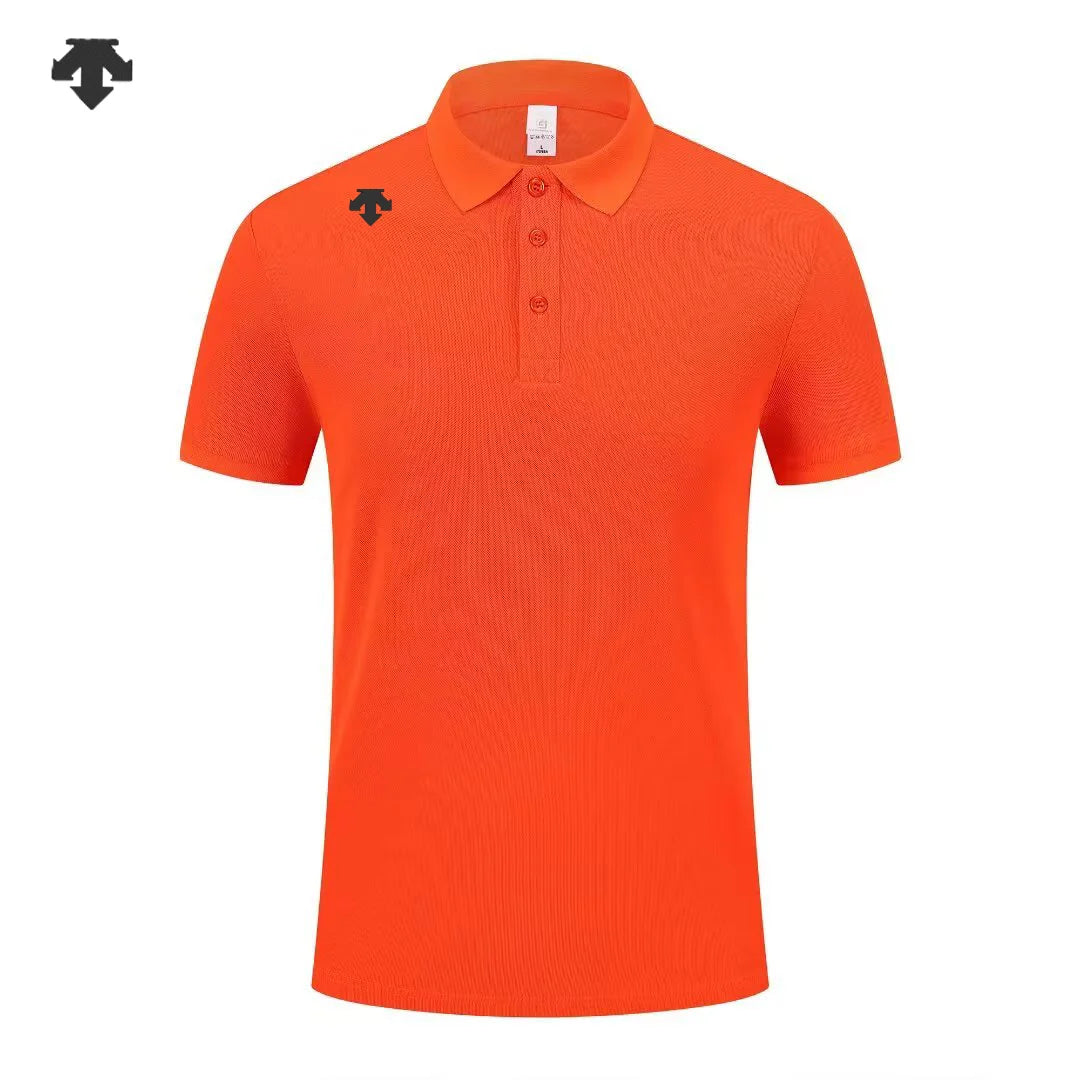 High end sports men's short sleeved brand printed polo shirt comfortable and breathable top 2026 summer new casual lapel T-shirt
