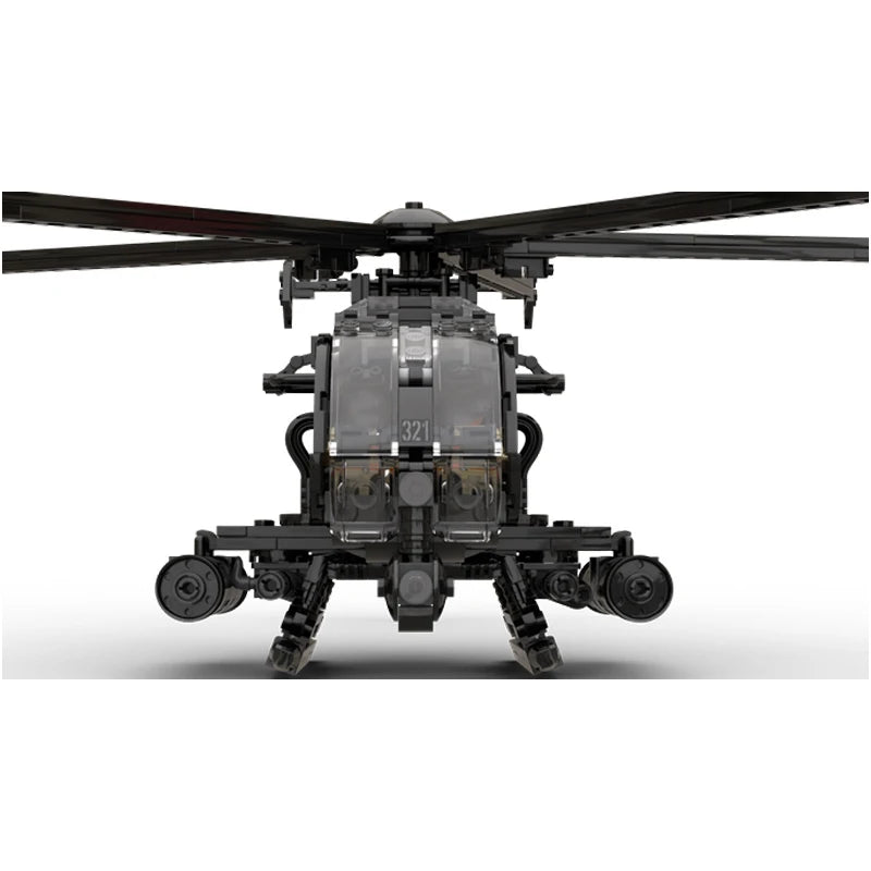 Militariy MH-6 Little Bird Helicopter MOC Building Block DIY Assembled Educational Creative Bricks Collection Toys Gifts 597PCS