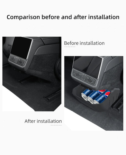 For Tesla Model 3 Highland 2025 Rear Seat Storage Box Below The Rear Air Outlet Rear Seat Organizer Tray Car Accessories 2024