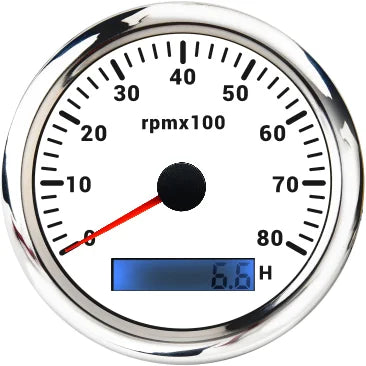 ELING 85mm Auto Marine Tachometer RPM Meter Gauge 3K 4K 6K 7K 8K REV Counter LCD Hourmeter with 7 Backlights 12V 24V