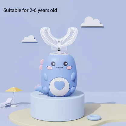 Children'S Electric Toothbrush Food Grade Silicone Oral 360 Degree Automatic Usb Charging Smart Children'S Toothbrush U-Shaped