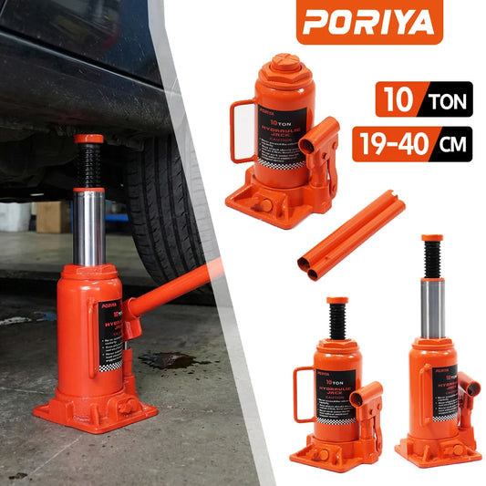 PORIYA 10/12/20 Ton Bottle Jack Hydraulic Lifter Heavy Duty Car Safety Valve 4WD