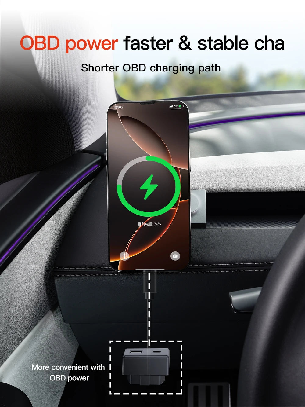 YZ For Tesla Model 3 Y YL Highland Juniper 360° Rotation Car Phone Holder ABS Strong Magnetic Mount Phone Stand 2026 Accessories