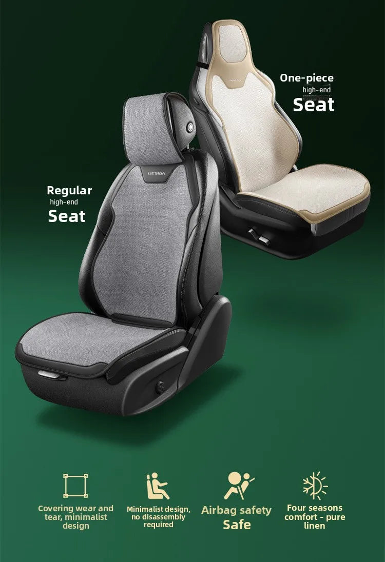 Universal Linen Car Seat Cover Four Season Auto Flax Comfortable Breathable Anti-Slip Covers Cushion SUV Car Seat Protection