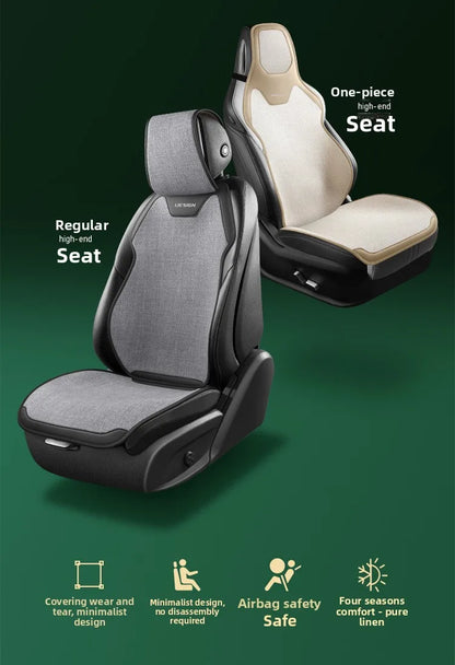 Universal Linen Car Seat Cover Four Season Auto Flax Comfortable Breathable Anti-Slip Covers Cushion SUV Car Seat Protection