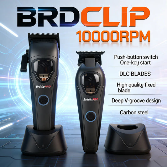 Professional BRDCLIP Hair Clipper 10000RPM Magnetic Motor High Power Hair Cutting Machine DLC Blade Barber Trimmer for Man