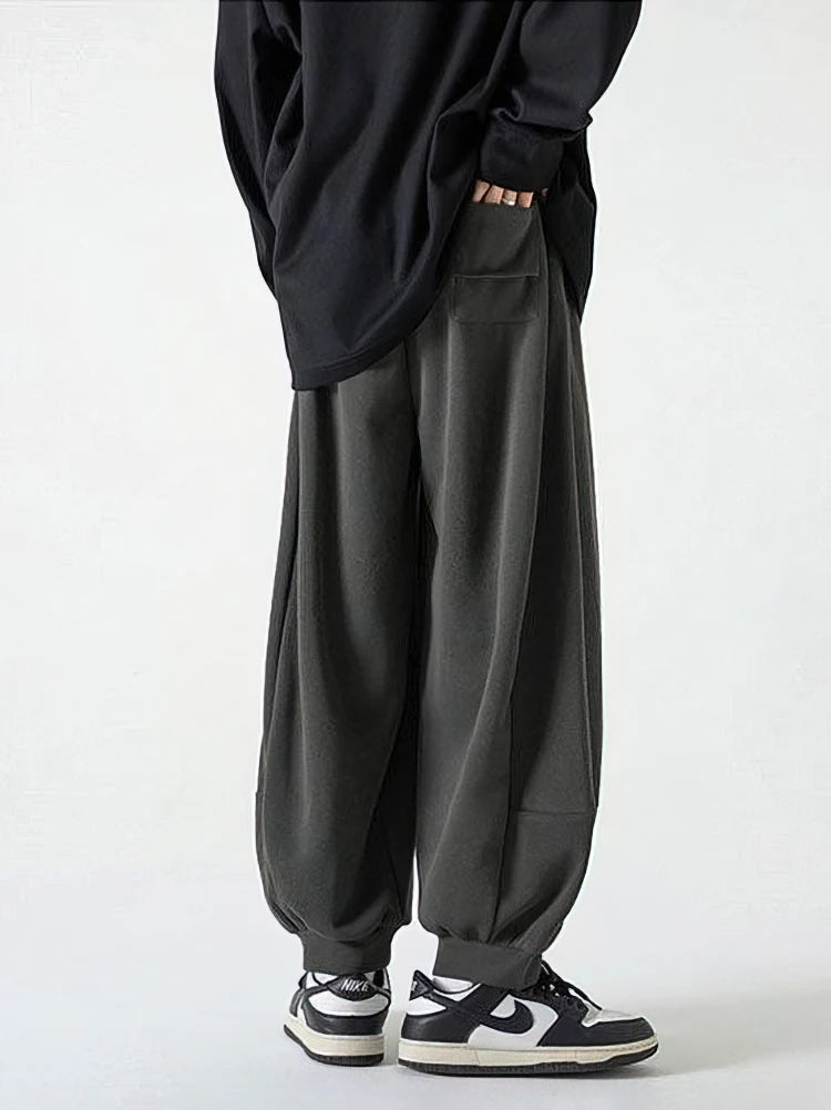 Vintage Baggy Jogger Pants Men Spring Autumn Old Money Casual Wide Pants Japanese Harajuku Sport Sweatpants Streetwear Trousers