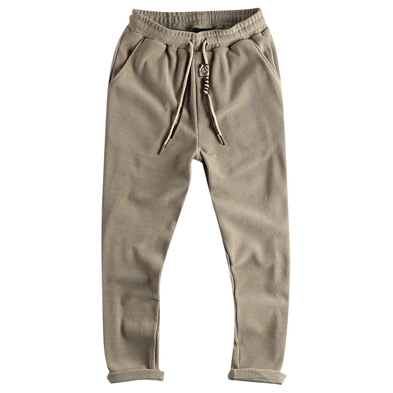 915# Autumn New American Retro Chenille Knitted Sweatpants Men's Simple Heavyweight Loose Straight Casual Sports Youth Pants