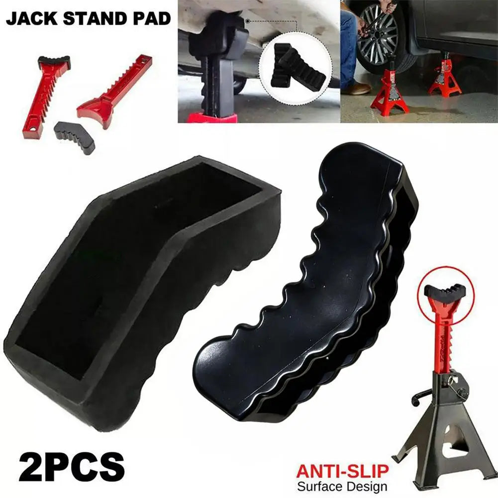 Universal Rubber Jack Pad Adapter for Car Lift Stand 2Pcs Slotted Rail Grip Pad Frame Protector Heavy Duty Auto Tool