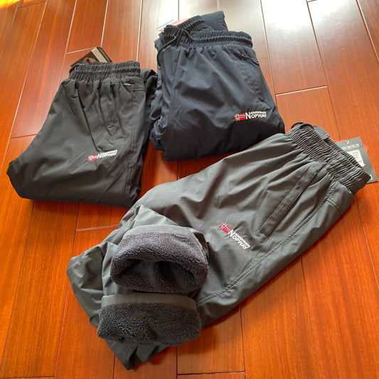 Thickened Fleece Lined Outdoor Windproof Sports Trousers Zipper Straight Leg Casual Pants for Men Autumn Winter Warm Trousers