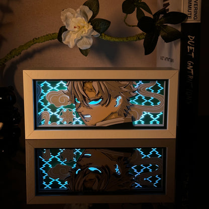 Anime Paper Carved Lamp Cute Figure 3D Paper Led Color Light Box Room Decoration Collect Night Light Gifts