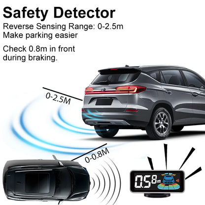 Multi Radar Parking Sensor Kit Backlight LED Display Multi Language Voice Reverse Detector 6/8 Sensors Universal Auto Safety