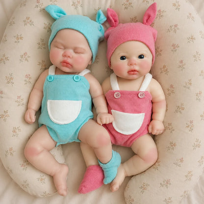 12 Inch Cuddly Open Mouth bebê reborn de silicone sólido Girl & Boy Doll With Painted Skin Soft & Flexible Newborn  Doll