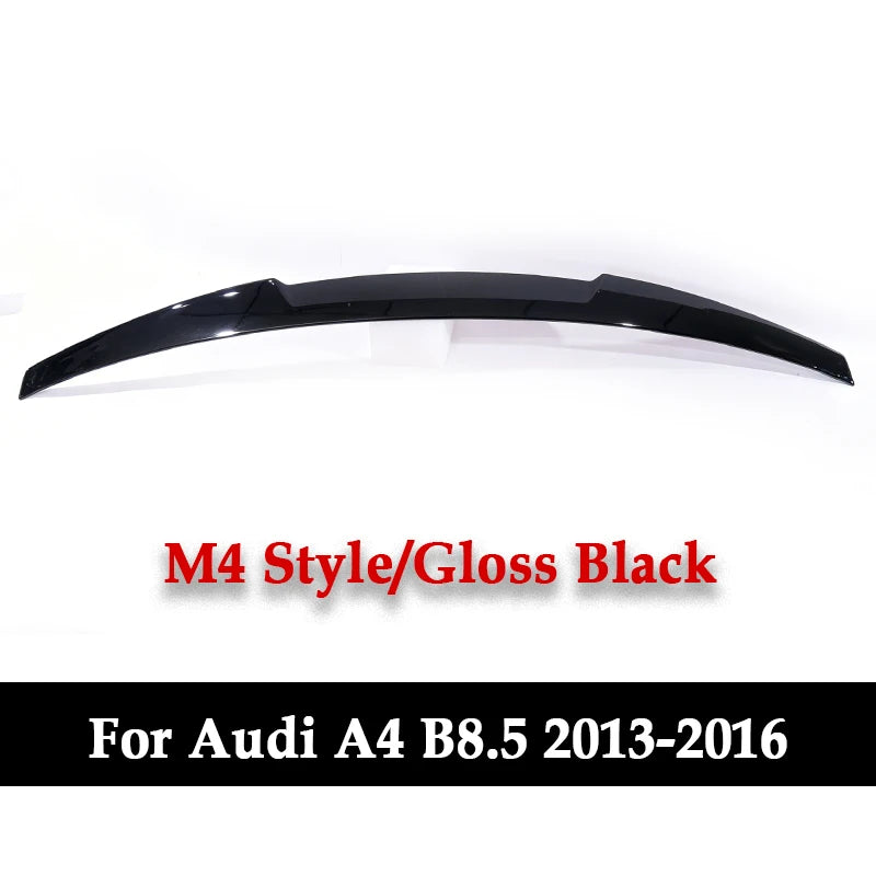 For Audi A4 B8.5 4 Door 2013-2016 M4 S4 Style ABS Material Glossy Black Rear Trunk Boot Lid Car Spoiler Wings Tuning Accessories