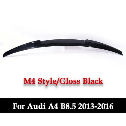 For Audi A4 B8.5 4 Door 2013-2016 M4 S4 Style ABS Material Glossy Black Rear Trunk Boot Lid Car Spoiler Wings Tuning Accessories