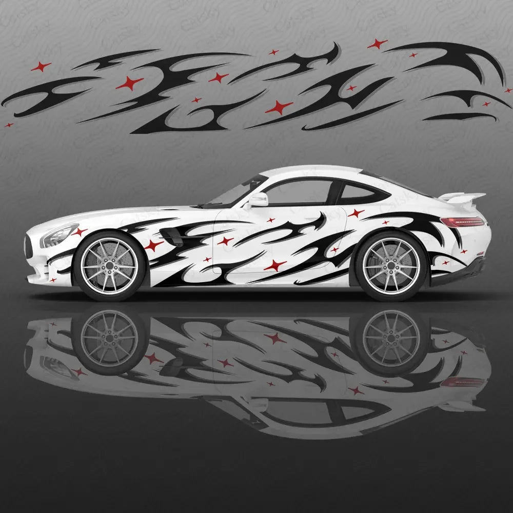 Lightning Line Graphics Car Body Sticker Anime Itasha Vinyl Car Side Decal Sticker Car Decor Sticker Cars Protective Film