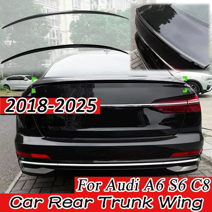 For Audi A6 S6 C8 2018 2019 2020 2021 2022 2023 2024 2025 Car Rear Trunk Wing Spoiler Tail Fin Decoration Auto Parts Tuning