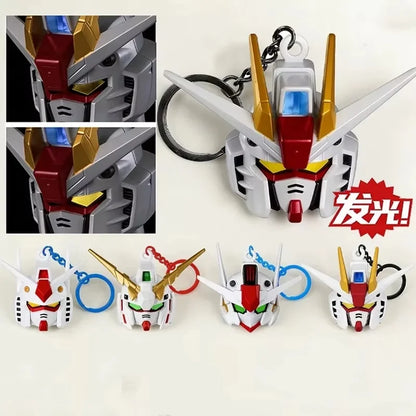 SD Rx-78-2 Luminous Head Keychain Desktop Ornament Backpack Charm Pvc Model Collectible Anime Figure Trendy Toy Gift