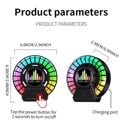 2x Car Air Freshener Outlet Fragrance led RGB Music Rhythm Strip cars Air Vent Aromatherapy Interior Voice Pick Up Ambient Lamp