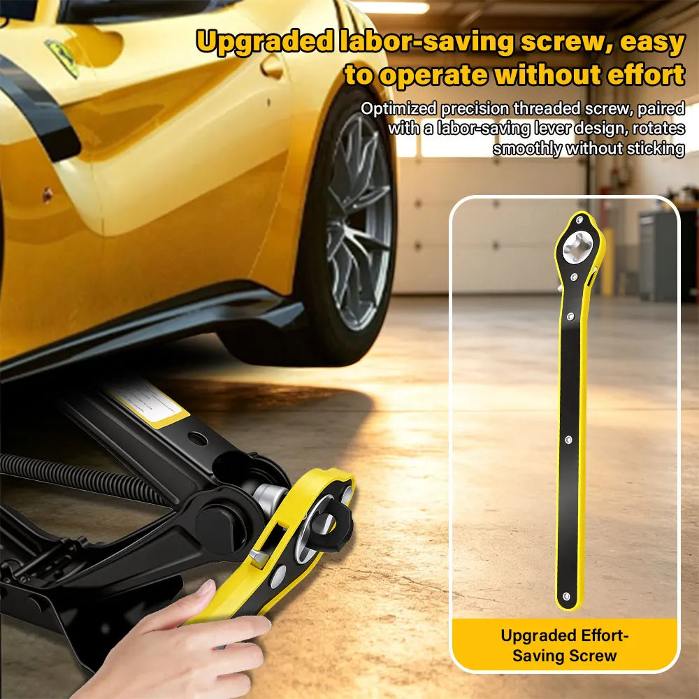 2.5T -1.5T car jacks 2 in 1 Manual Lift Jack Car Repair Tool Lifting Tool with Labor-saving Ratchet Wrench Foldable Jack for Car
