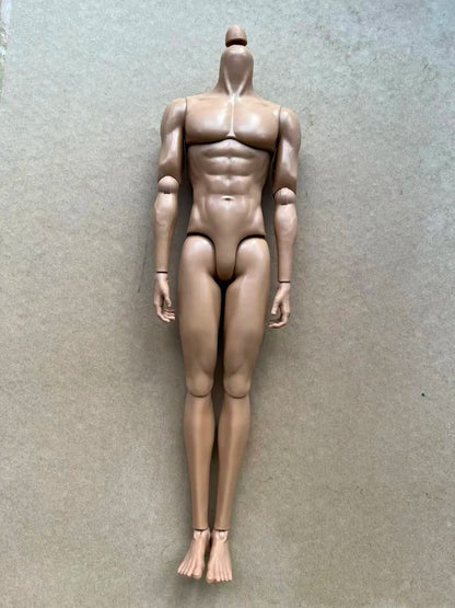 YUNYI Male Doll Body Figure 1/6 Muscle Male Doll Body Toys Multi-Joints Movable Beige Skin Doll Body Collection Doll Toy Parts