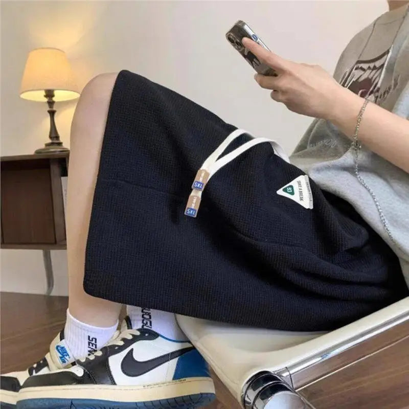 Casual Sporty Five-Quarter Length Shorts Loose Fit High Street Versatile Four-Quarter Length Summer City Walk Straight Leg