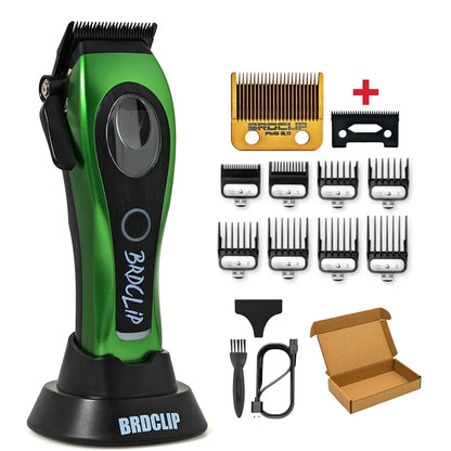 New Professional BRDCLIP M3C 8800RPM High Motor Hair Clipper DLC Blade Barber with Base 4500mAh Hair Cutting Machine Men Trimmer