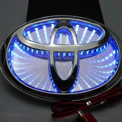 for Toyota Corolla PRADO Yaris CHR HRV AYGO Camry Vios Highlander LVALON Rav4 CHR REIZ 3D Car Front Grille Trunk Logo LED Light