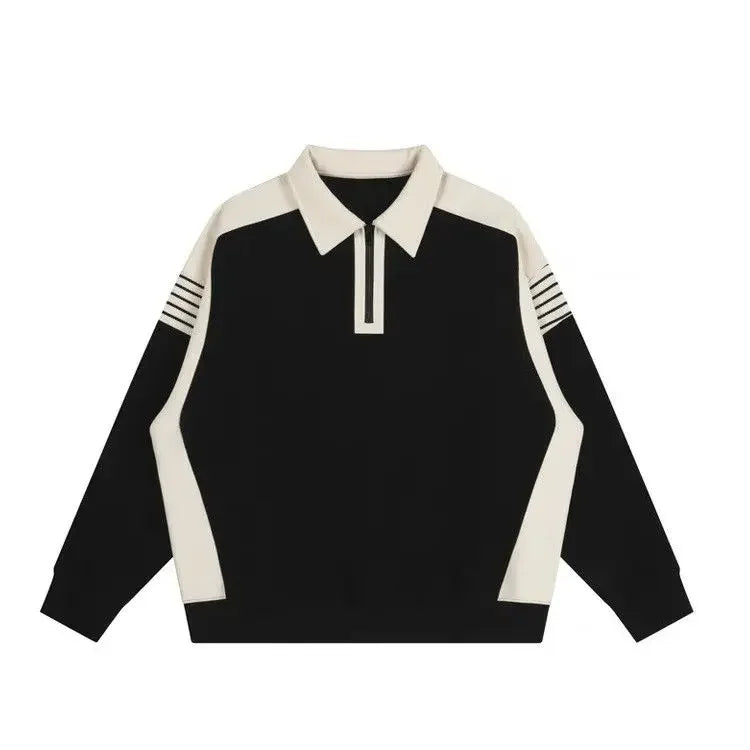 High Quality Baggy Male Sweatshirts Long Sleeve Mens Polo Shirts Luxury 2025 Sale Elasticity Regular Fit Cotton Tops Xl Pullover