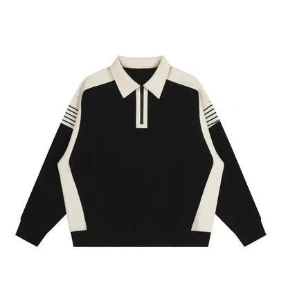 High Quality Baggy Male Sweatshirts Long Sleeve Mens Polo Shirts Luxury 2025 Sale Elasticity Regular Fit Cotton Tops Xl Pullover