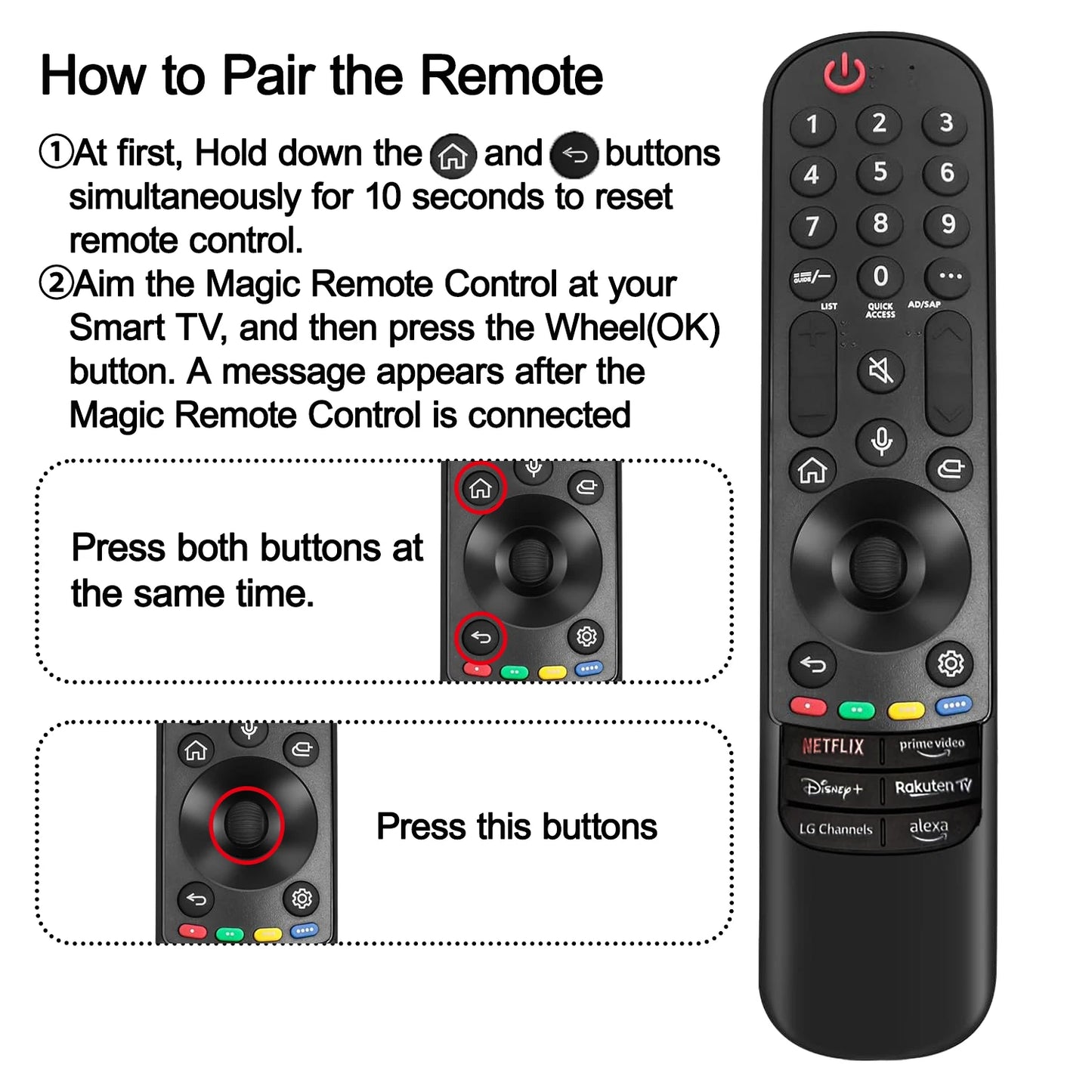 MR24GA Magic Remote Control AKB76045003 Compatibility All 2020-2024 LG Smart TVs with Voice and Pointer Function
