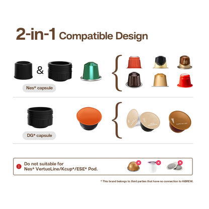 HiBREW Portable Coffee Machine for Car & Home,DC12V  Expresso Coffee Maker Fit Nexpresso Dolce  Pod Capsule  Coffee Powder H4