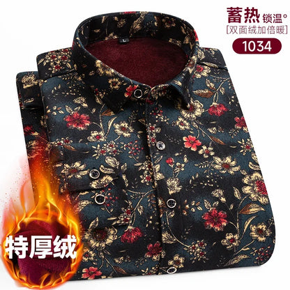 Plaid Shirts For Men Cotton Flannel Warm Winter Long Sleeve Button Plus Size Business Dress Smart Shirt Casual Easy Care Clothes