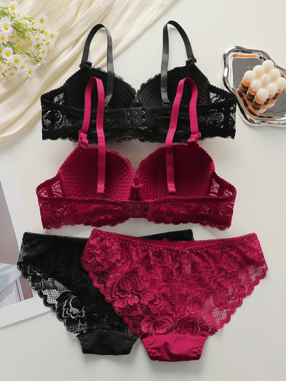 2-piece set of colorful lace combination for gathering and lifting daily bras lingerie set for women sexy  Lingerie 2 sets A2155