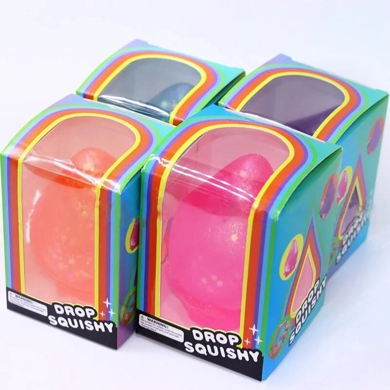 Needoh Dream Drop Gumdrop Super Solid Anti-Stress Squeeze Glitter Raised Texture Bumpy Relief Pressure Relax ADHD Sensory Toy