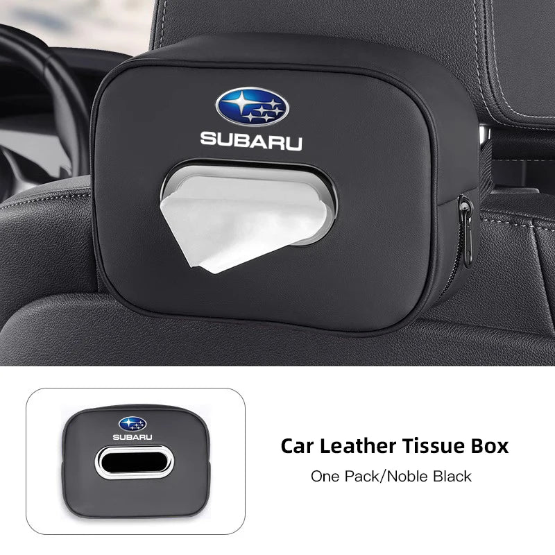 High-capacity Car Interior Tissue Box Kleenex Storage Bag Accessories For Subaru STI Forester Impreza Legacy Outback XV BRZ WRX