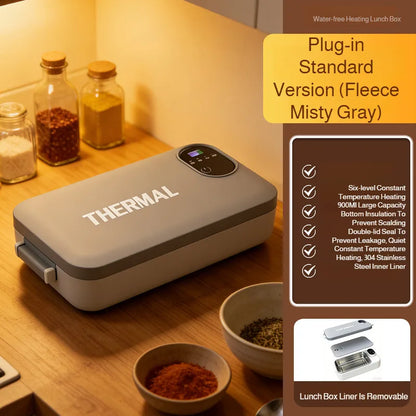 Portable self-heating lunch box Heated lunch box 304 stainless steel USB plug-in electric lunch heater