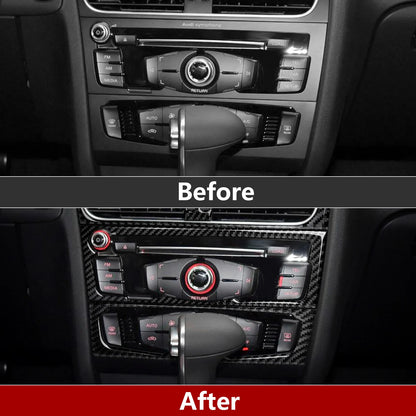 Car Center Console Gear Shift Panel Set, For Audi A4 S4 RS4 A5 S5 RS5 (2007-2016) Carbon Fiber Interior Sticker Trim Accessories