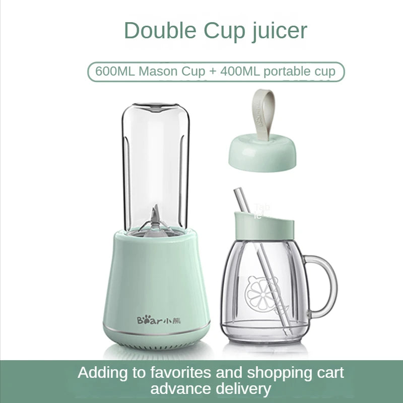 Bear Blender Juicer Portable Household Automatic Multi-Function Food Processor Small Electric Juice Extractor Juicer Cup