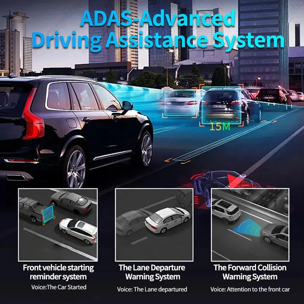 10.26 Inch Car GPS Navigation CarPlay Android Anto Z80 DVR Camera 4G+64G ROM ADAS 5G WiFi BT FM Dash Camera Video Recorder