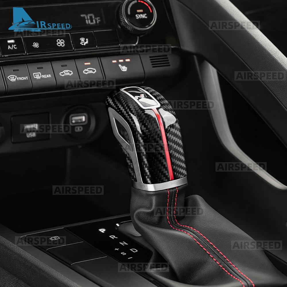For Hyundai Elantra N/Veloster N/Kona N/i20 N/i30 N 2021-2024 2025 Tucson N Line 2022-2023 Dry Carbon Fiber Car Gear Knob Trim