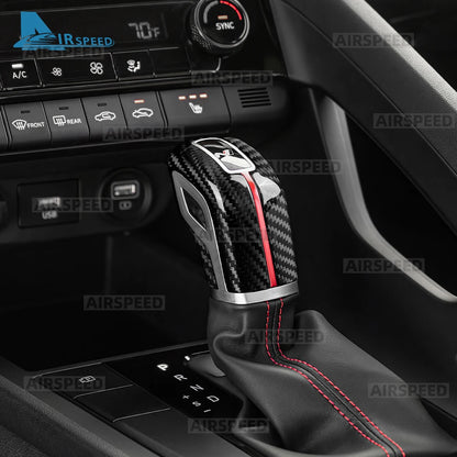 For Hyundai Elantra N/Veloster N/Kona N/i20 N/i30 N 2021-2024 2025 Tucson N Line 2022-2023 Dry Carbon Fiber Car Gear Knob Trim