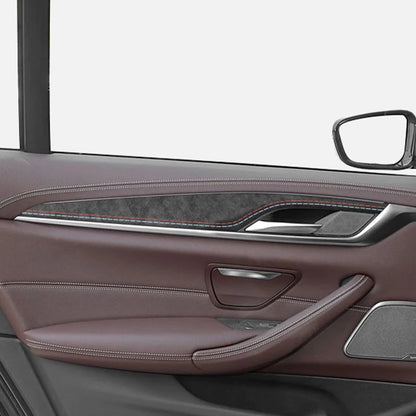 For BMW 5 Series G30 G38 Car Door Inner Handle Decorative Trim Frame Sticker Premium Interior Accessories Made of Alcantara