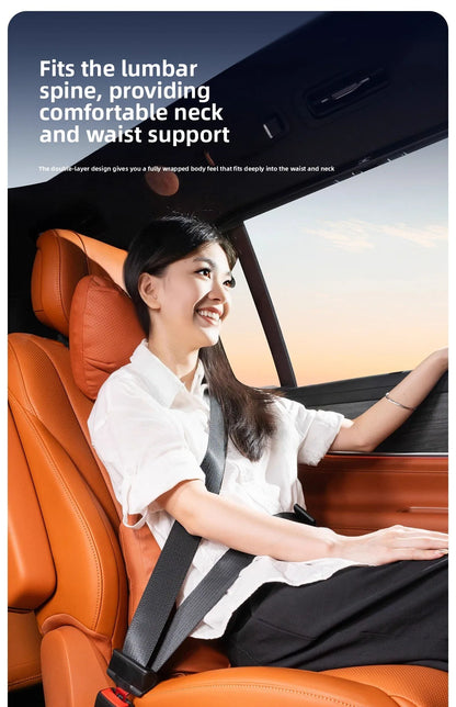 High Quality Universal Car Headrest Cushion Car Seat Neck Pillow High-grade Leather Breathable Lumbar Support Car Pillow