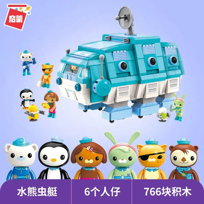 TV Cartoon Octonuts Genuine Authorized Building Blocks Model Octopus Castle Kids Toy Gift Set Christmas Gifts