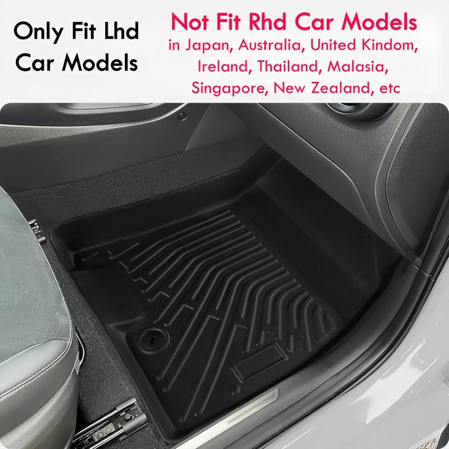 For Hyundai Kona 2026 2025 2024 Car Floor Mats Kona Fuel Gasonline EV Heavy Duty TPE Floor Liners & Cargo Backrest Mat