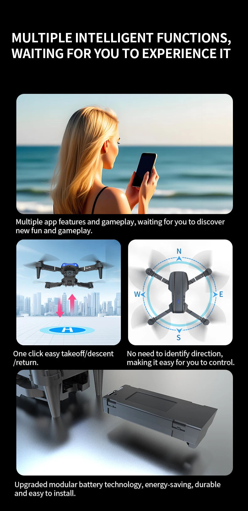 E99 Pro Drone Screen remote control Quadcopter Remote Four Axis Aircraft 8K HD Photography UAV Altitude Fixation Helicopter Toy