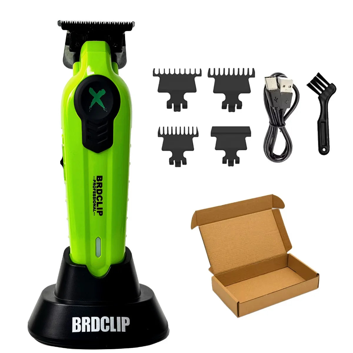 New 2026 BRDCLIP FA1T Green Professional Hair Trimmer Barber Carving Gradient Finish Machine Electric Clipper with Charger Stand