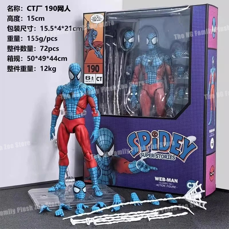 In Stock Ct Toys Spiderman Peter Parker Mafex 185 The Anazing Spider-Man Web Man Mafex 190 Anime Action Figure Model Gifts Toys